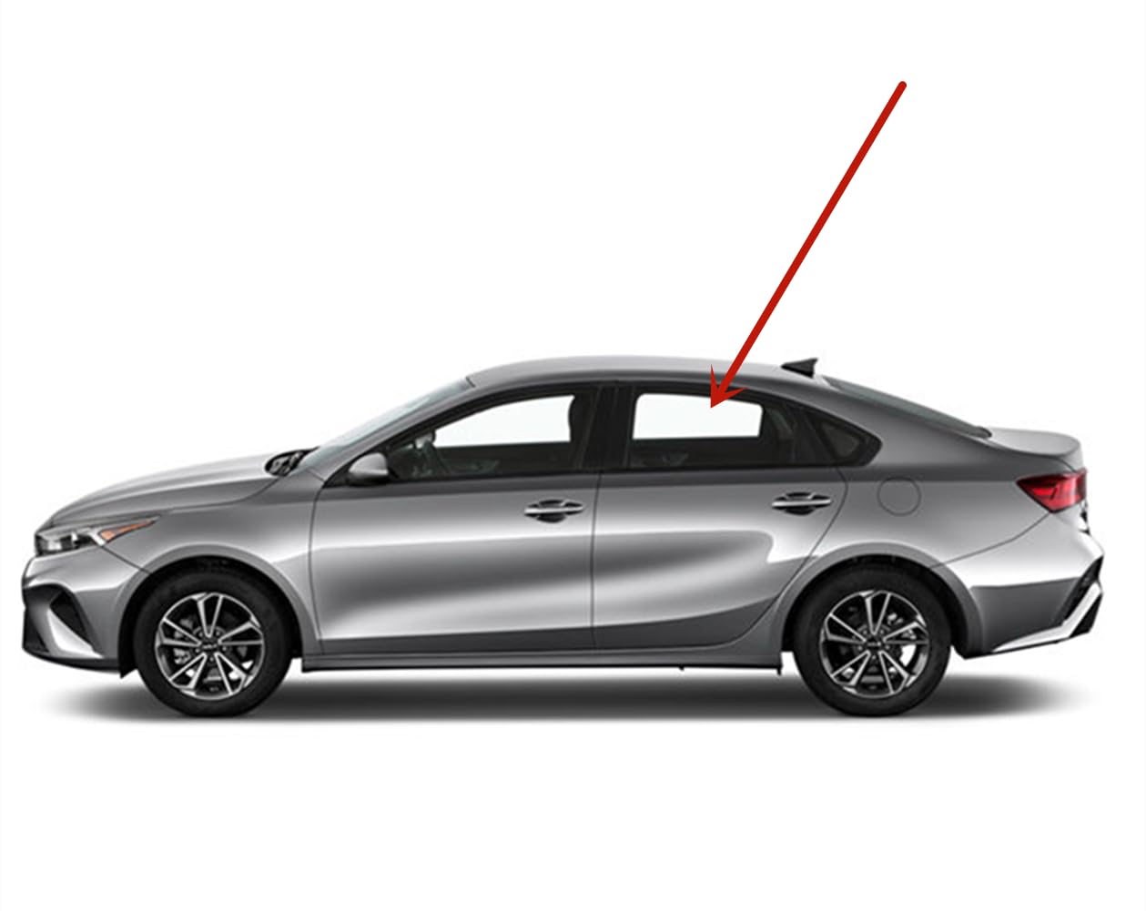 Driver Left Side Rear Door Window Door Glass Compatible with Kia Forte 2019-2024 4-Door Sedan Models