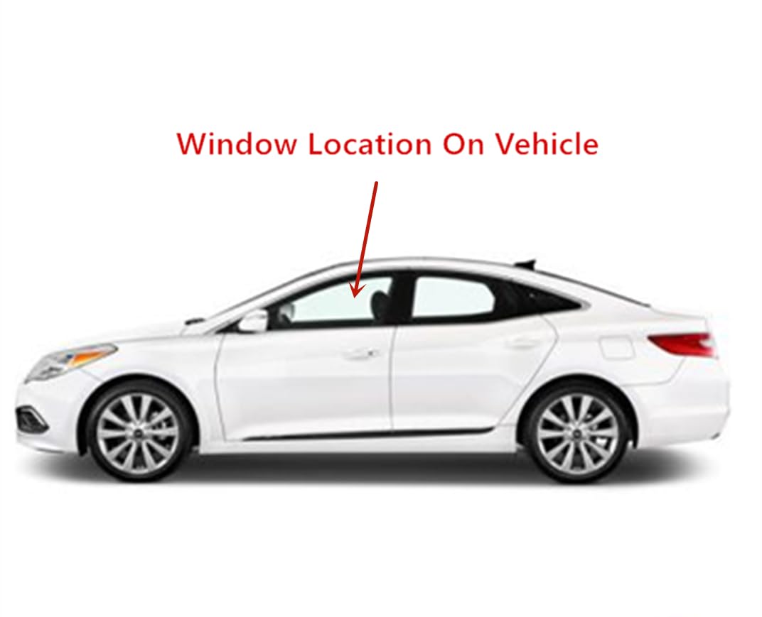 Tempered Driver Left Side Front Door Window Door Glass Compatible with Hyundai Azera 2012-2017 Models