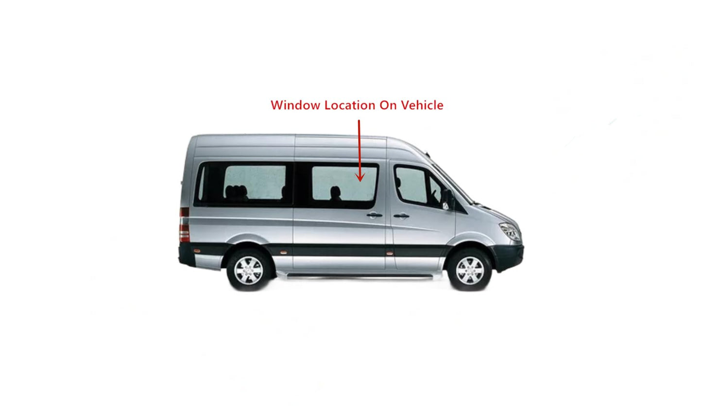 Passenger Right Side Sliding Cargo Door Window Door Glass Compatible with Freightliner Sprinter/Mercedes Benz Sprinter/Dodge Sprinter 144 & 170 WB Van 2007-2024 Models