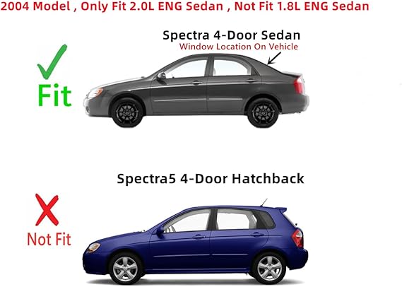 Heated Back Window Back Glass Compatible with Kia Spectra 2005-2009 / Spectra 2.0L 2004 4 Door Sedan Models