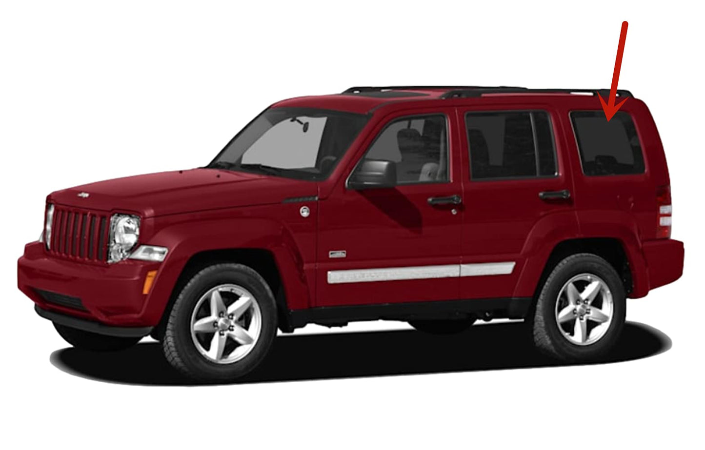 Driver Left Side Quarter Window Quarter Glass Compatible with Jeep Liberty 2008-2012 Models
