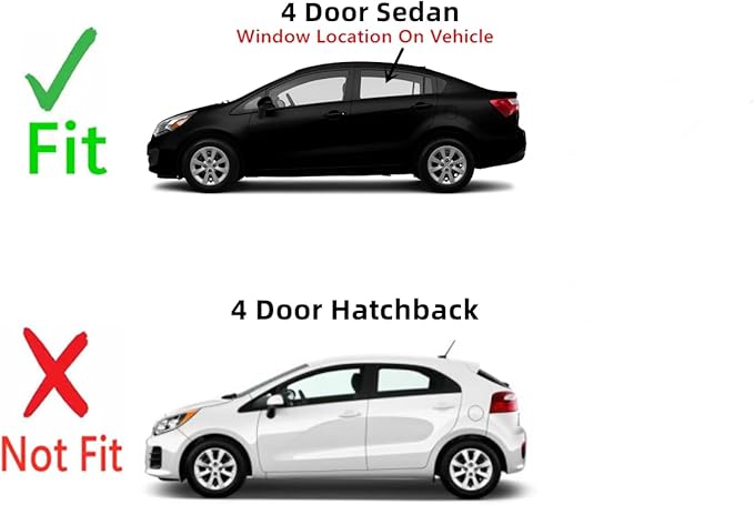 Driver Left Side Rear Door Window Door Glass Compatible with Kia Rio 4 Door Sedan 2012-2017 Models