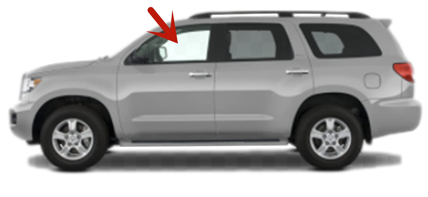 Driver Left Side Front Door Window Door Glass Compatible with Toyota Sequoia 2008-2022 Models