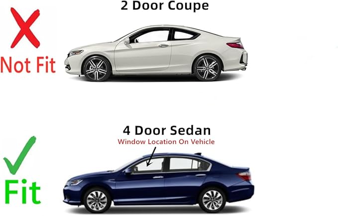 Driver Left Side Front Door Window Door Glass Compatible with Honda Accord 4 Door Sedan 2013-2017 Models