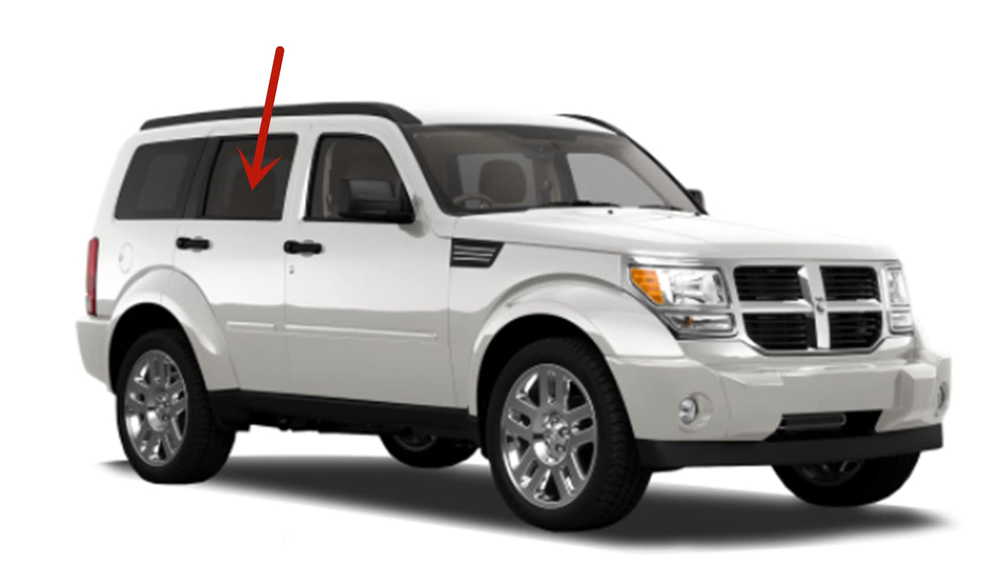 Passenger Right Side Rear Door Window Door Glass Compatible with Dodge Nitro 2007-2011 Models