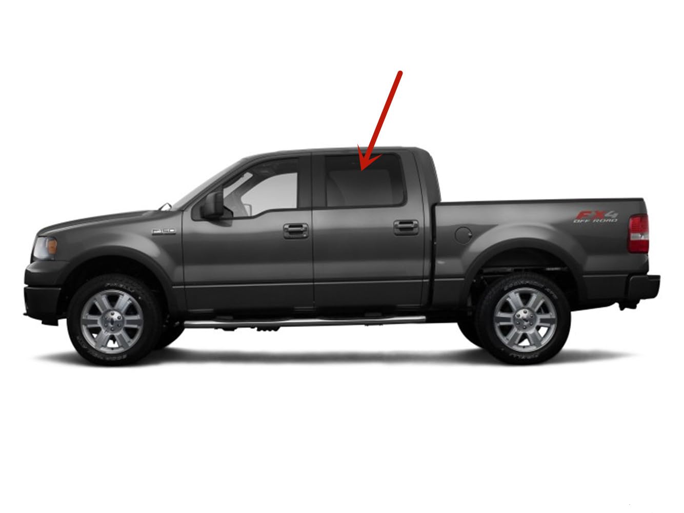 Driver Left Side Rear Door Window Door Glass Compatible with Ford F150 Pickup 4 Door Crew Cab 2009-2014 Models