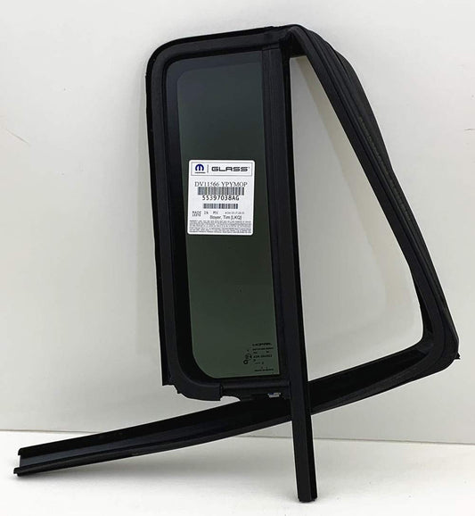 OEM Passenger Right Side Rear Vent Window Vent Glass Compatible with Jeep Wrangler 4 Door Utility 2008-2017 Models/Wrangler JK 4 Door Utility 2018 Models