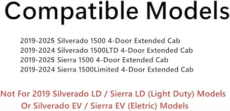 Driver Left Side Rear Door Window Door Glass Compatible with Chevrolet Silverado/GMC Sierra 1500 4 Door Extended Cab 2019-2025 Models