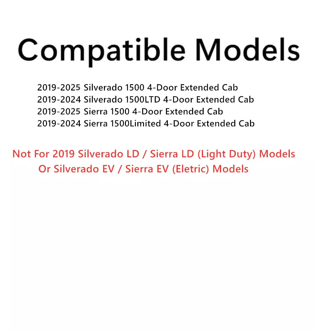 Privacy Passenger Right Side Rear Door Window Door Glass Compatible with Chevrolet Silverado/GMC Sierra 1500 4 Door Extended Cab 2019-2025 Models