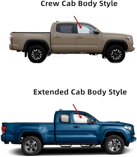 Passenger Right Side Front Door Window Door Glass Compatible with Toyota Tacoma Pickup 2 Door Extended / 4 Door Crew Cab 2016-2023 Models