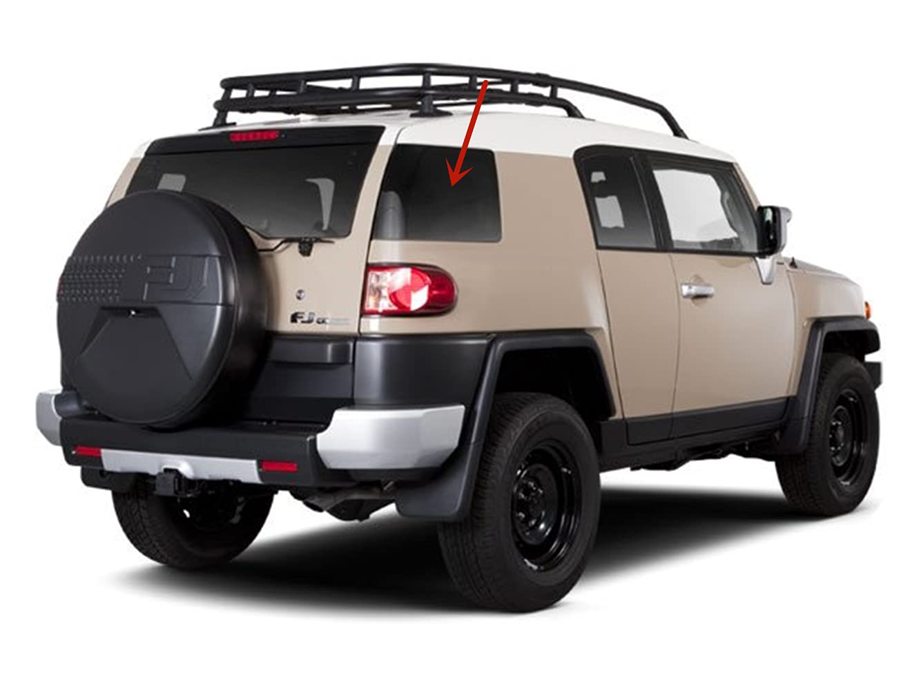 Passenger Right Side Rear Quarter Glass Quarter Window Compatible with Toyota FJ Cruiser 2007-2014 Models