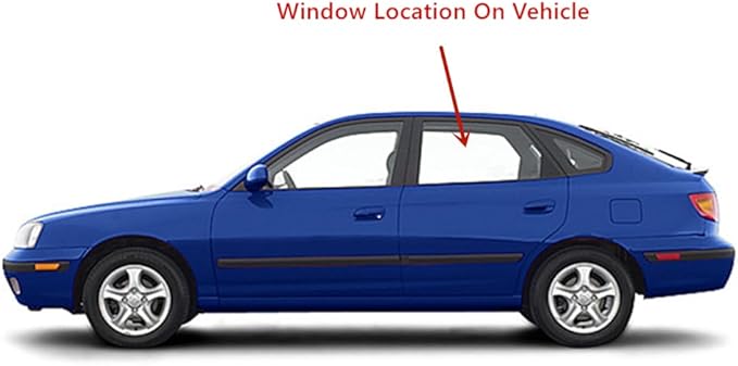 Driver Left Side Rear Door Window Door Glass Compatible with Hyundai Elantra 4 Door Hatchback 2001-2006 Models