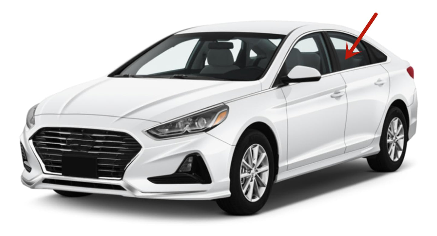 Driver Left Side Rear Door Window Door Glass Compatible with Hyundai Sonata 4-Door Sedan 2015-2019 Models (Not For Sonata Hybrid)