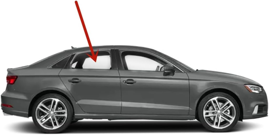 Tempered Passenger Right Side Rear Door Window Door Glass Compatible with Audi A3 / S3 4 Door Sedan 2015-2020 Models