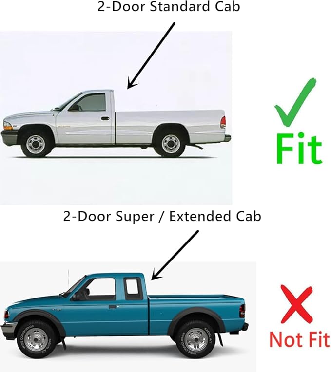 Back Sliding Window Glass Manual Back Slider Compatible with Ford Ranger/Mazda B2300/Mazda B3000/Mazda B4000 2 Door Standard Cab Pickup 1983-1997 Models