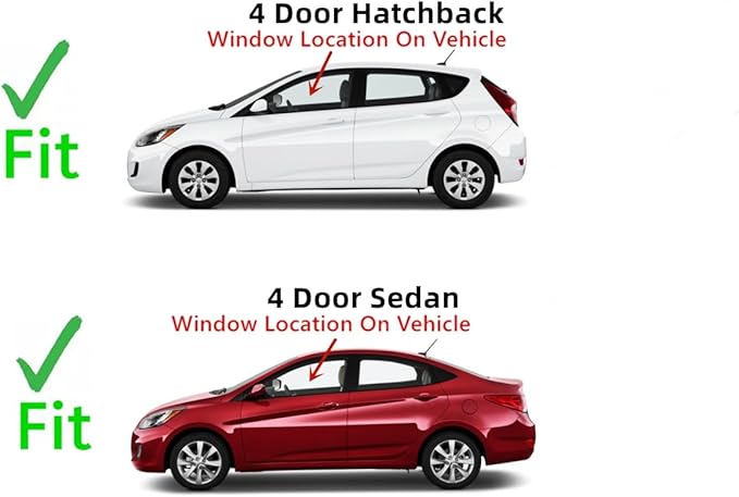 Driver Left Side Front Door Window Door Glass Compatible with Hyundai Accent 2012-2017 Models