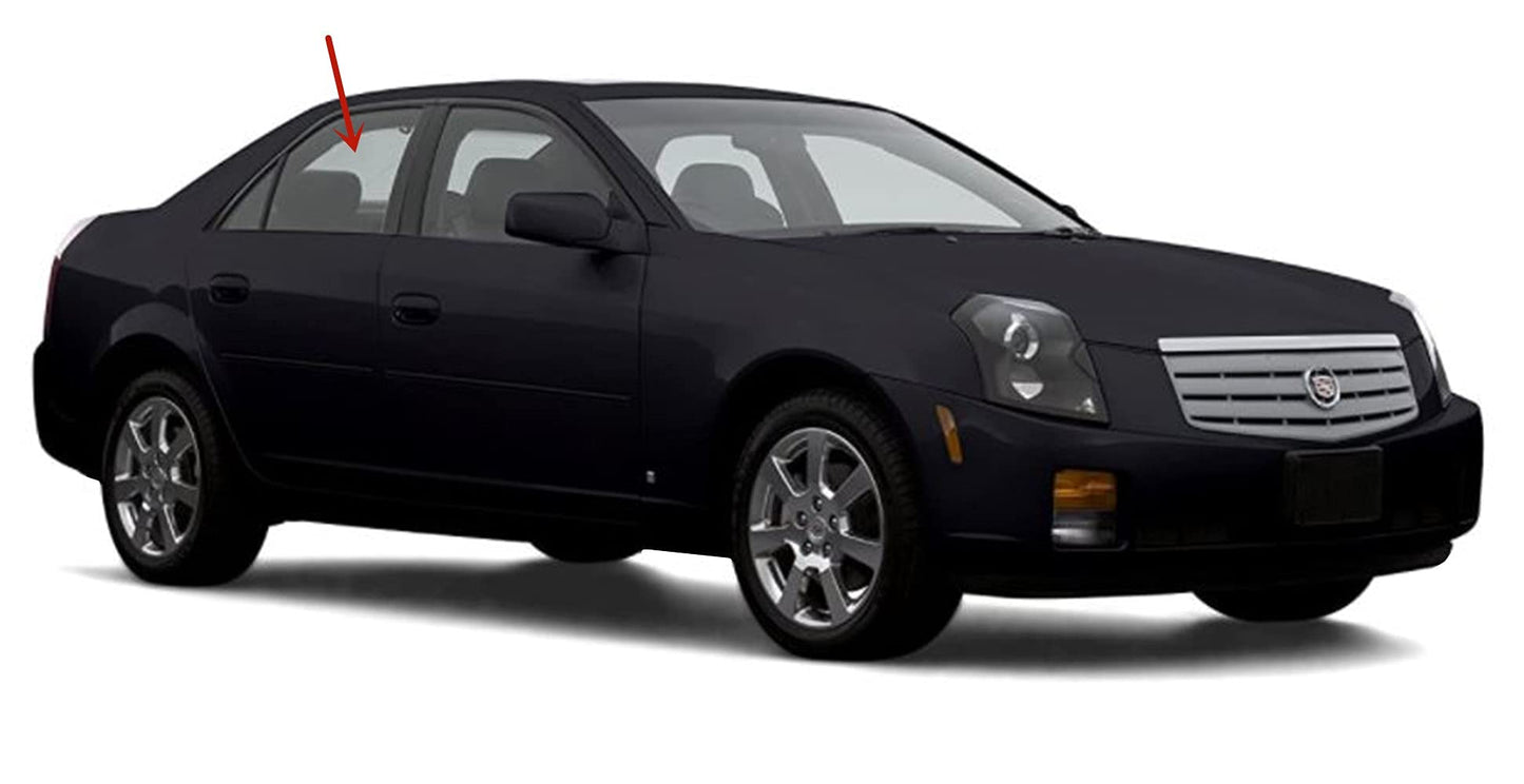 Passenger Right Side Rear Door Window Door Glass Compatible with Cadillac CTS 2003-2007 Models