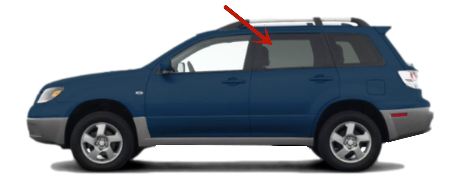 Driver Left Side Rear Door Window Door Glass Compatible with Mitsubishi Outlander 2003-2006 Models