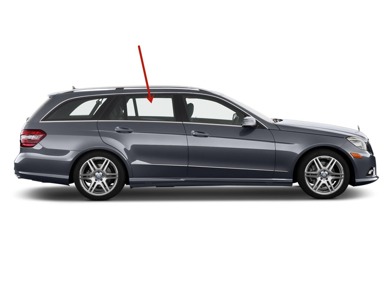 Tempered Passenger Right Side Rear Door Window Door Glass Compatible with Mercedes Benz E350 E63AMG 4 Door Wagon 2011-2017 Models