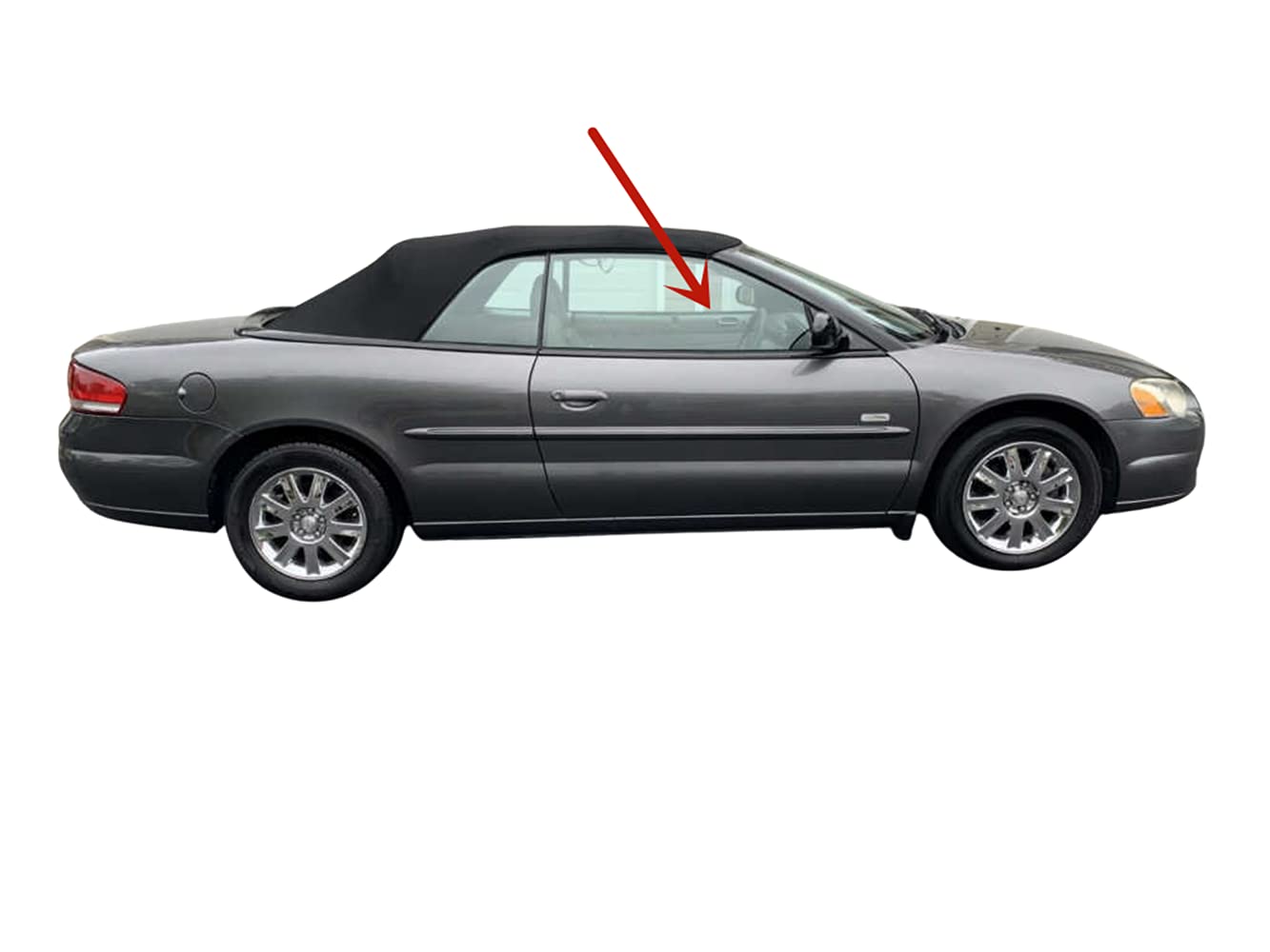 Passenger Right Side Door Window Door Glass Compatible with Chrysler Sebring 2 Door Convertible 2001-2006 Models
