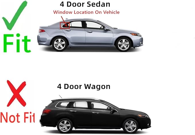 Passenger Right Side Rear Vent Window Vent Glass Compatible with Acura TSX 4 Door Sedan 2009-2014 Models