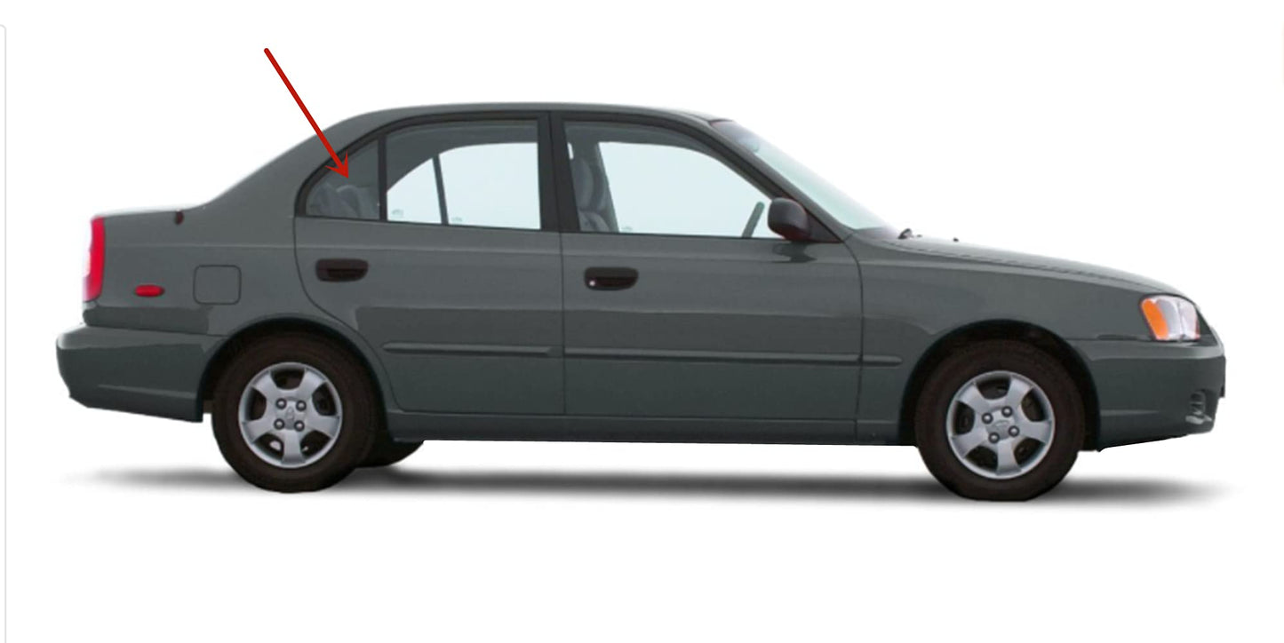 Passenger Right Side Rear Vent Window Vent Glass Compatible with Hyundai Accent 4 Door Sedan 1995-1999 Models