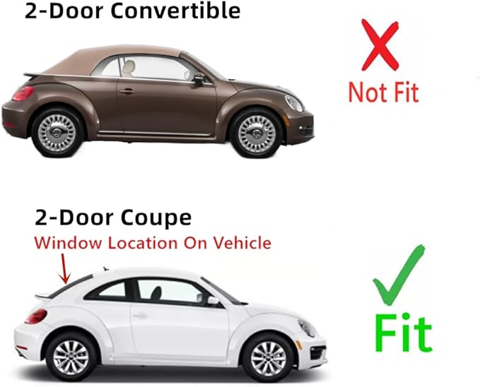 Back Tailgate Window Back Glass Compatible with Volkswagen New Beetle 2012-2019 2 Door Hatchback Models