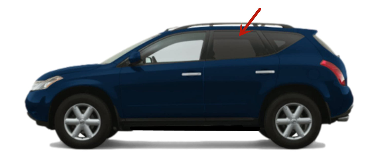 Driver Left Side Rear Door Window Door Glass Compatible with Nissan Murano 2003-2007 Models