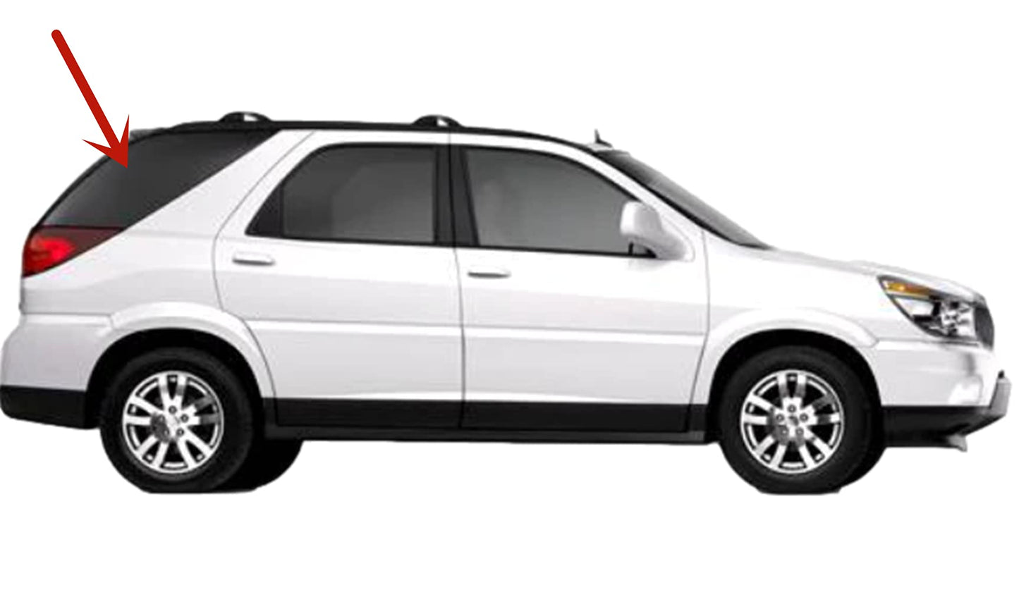 OEM Passenger Right Side Quarter Window Quarter Glass Compatible with Buick Rendezvous 2002-2007 Models