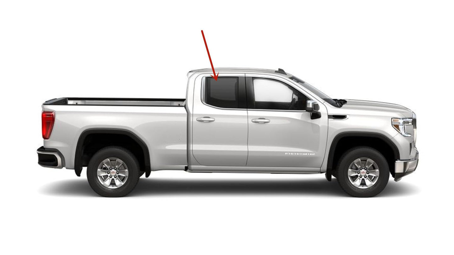 Privacy Passenger Right Side Rear Door Window Door Glass Compatible with Chevrolet Silverado/GMC Sierra 1500 4 Door Extended Cab 2019-2025 Models