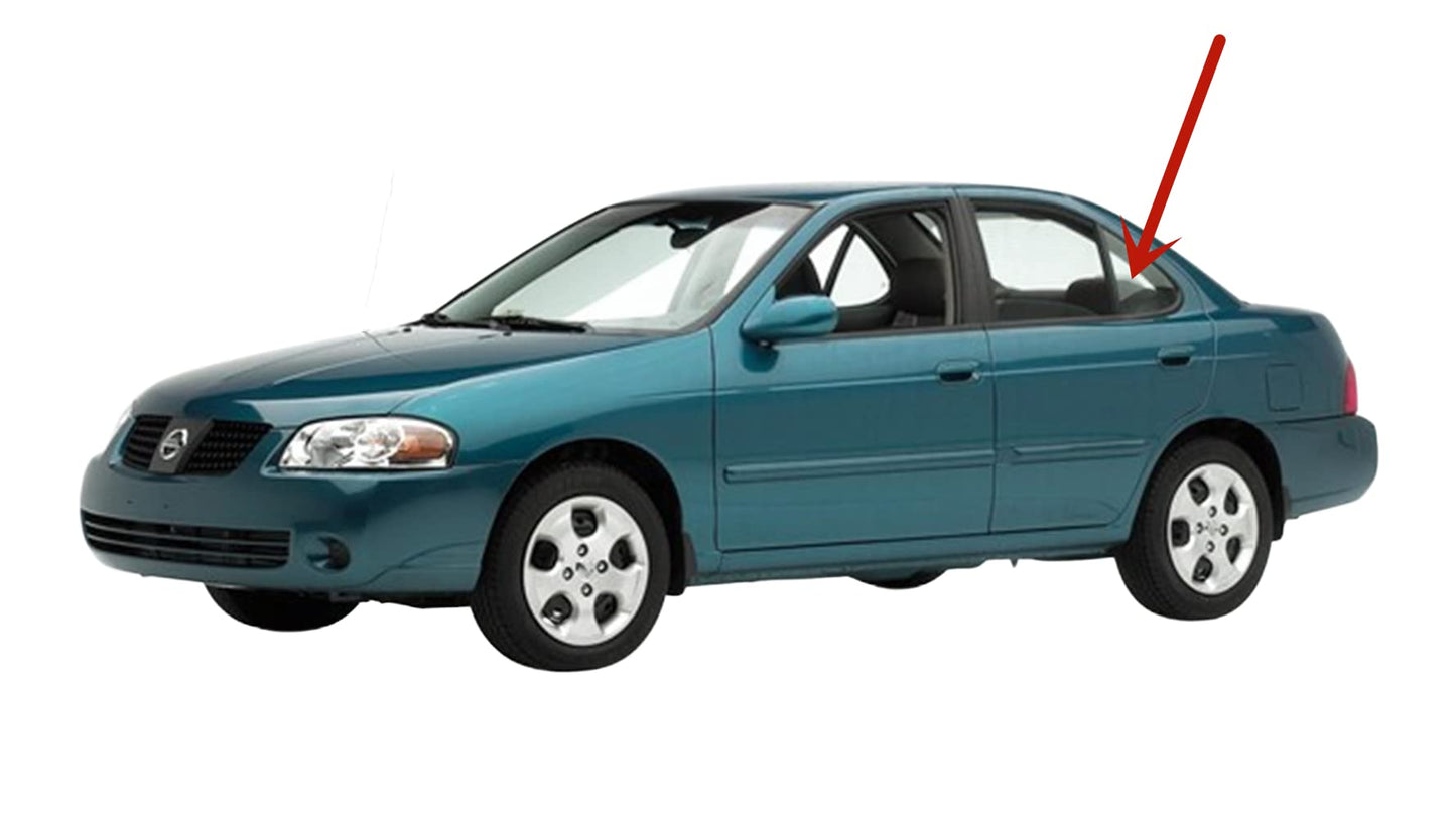 Driver Left Side Rear Vent Glass Vent Window Compatible with Nissan Sentra 4 Door Sedan 2000-2006 Models