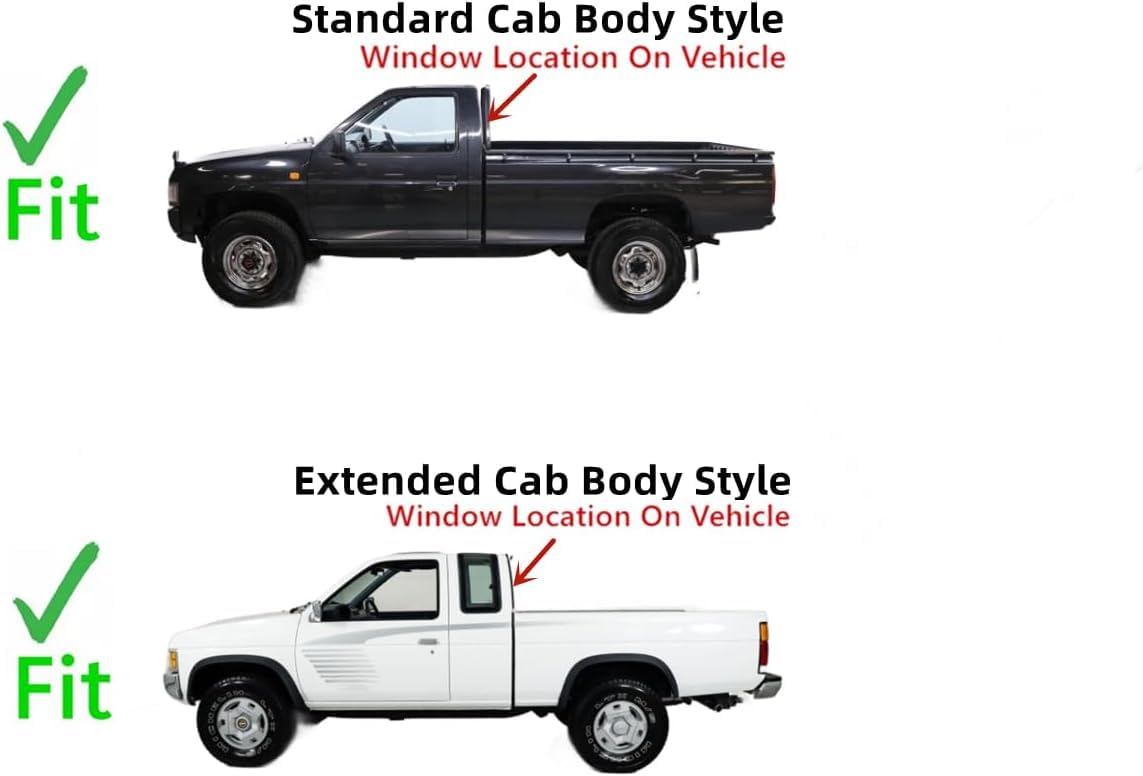 Privacy Stationary Rear Window Back Glass Compatible with Nissan 850 Pickup 1986-1997 Models