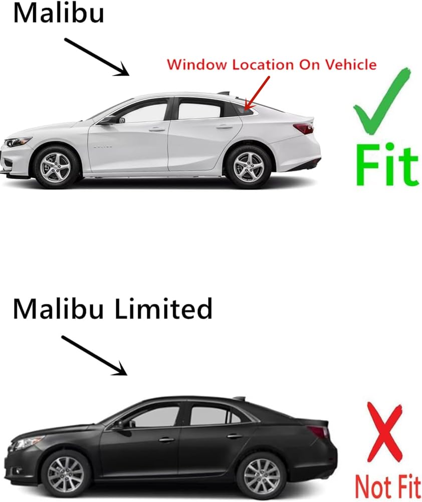 OEM Driver Left Side Quarter Window Quarter Glass Compatible with Chevrolet Malibu 2016-2025 Models