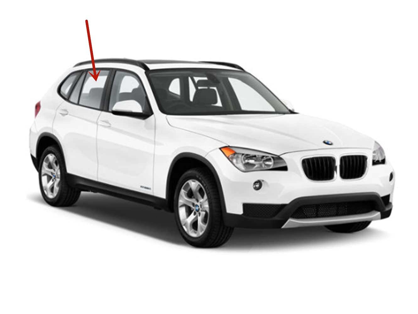 Passenger Right Side Rear Door Window Door Glass Compatible with BMW X1 2011-2015 Models