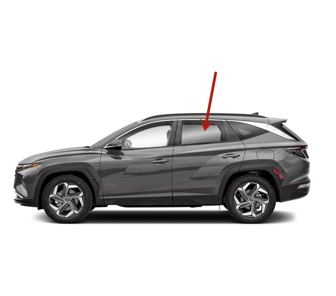 Tempered Driver Left Side Rear Door Window Door Glass Compatible with Hyundai Tucson 2022-2025 Models