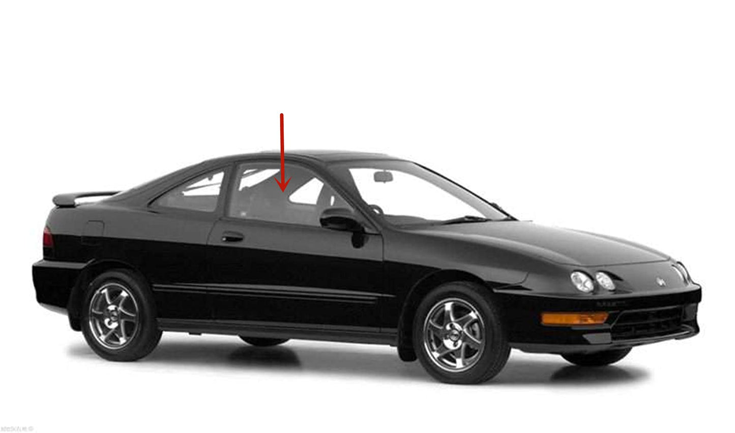Passenger Right Side Door Window Door Glass Compatible with Acura Integra 2 Door Coupe 1994-2001 Models