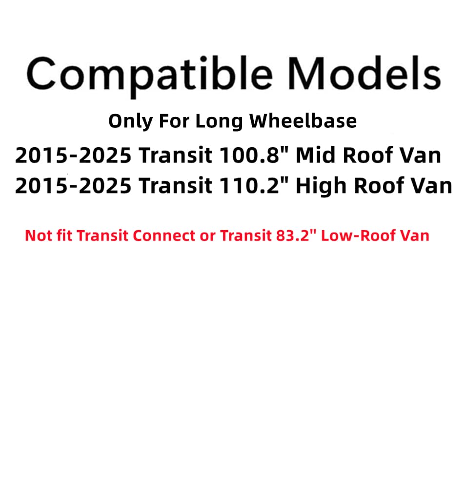 Tempered Passenger Right Side Quarter Window Quarter Glass Compatible with Ford Transit Long Wheel Base Mid-Roof & High-Roof Van 2015-2025 Models (Not For Low-Roof)