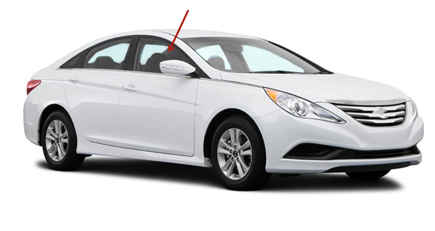 Passenger Right Side Front Door Window Door Glass Compatible with Hyundai Sonata 2011-2014 Models / Sonata Hybrid 2011-2015 Models