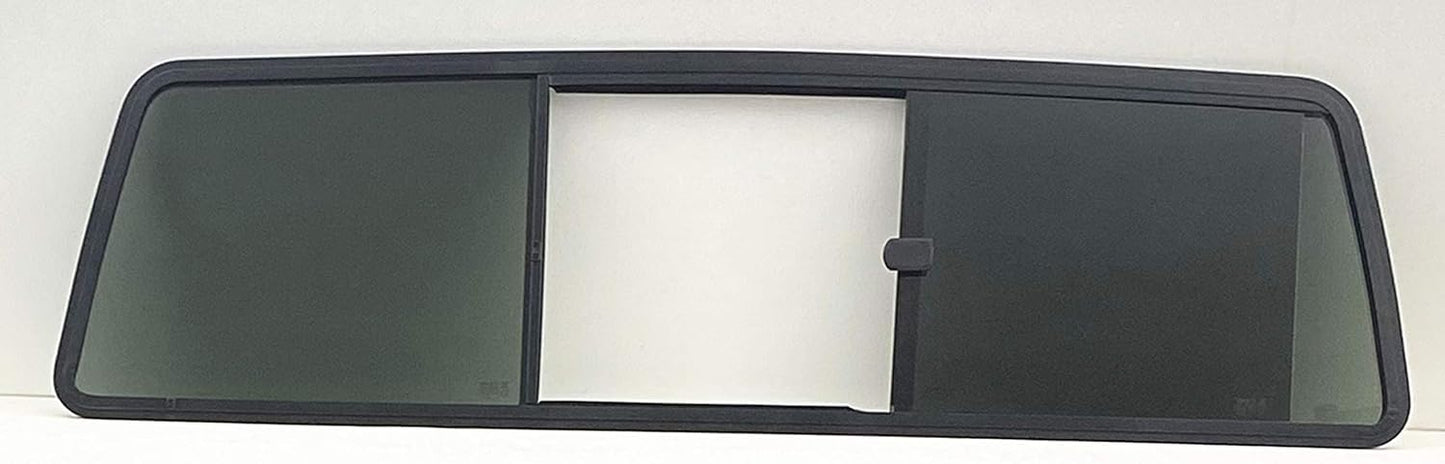 Rear Sliding Window Glass 3 Panel Manual Back Slider (Gasket Included) Compatible with Ford F-Series Pickup Super Duty F100 F150 F250 F250HD F350 F600 F700 F800 1973-1996 Models