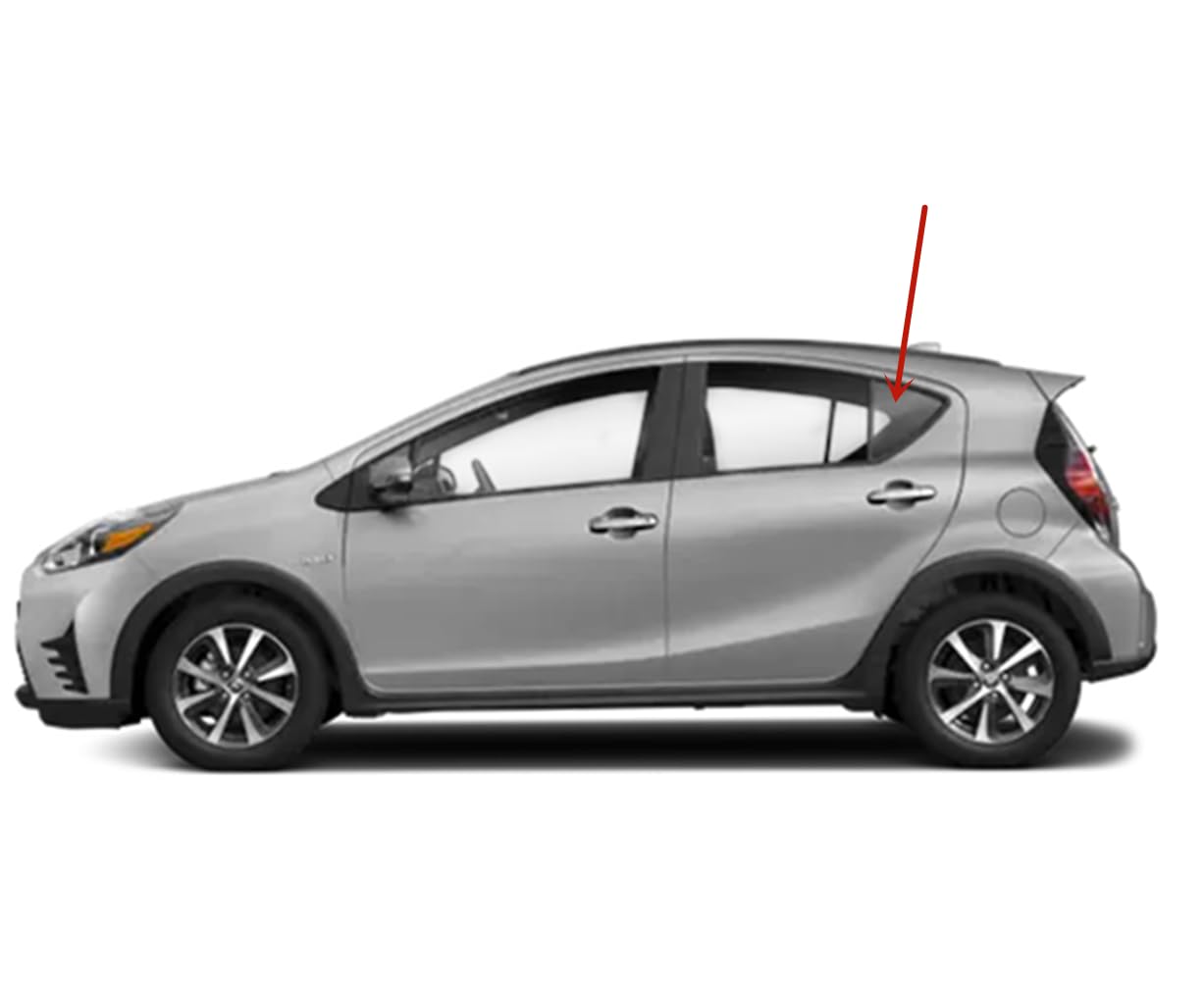Driver Left Side Rear Vent Window Vent Glass Compatible with Toyota Prius C 2012-2019 Models