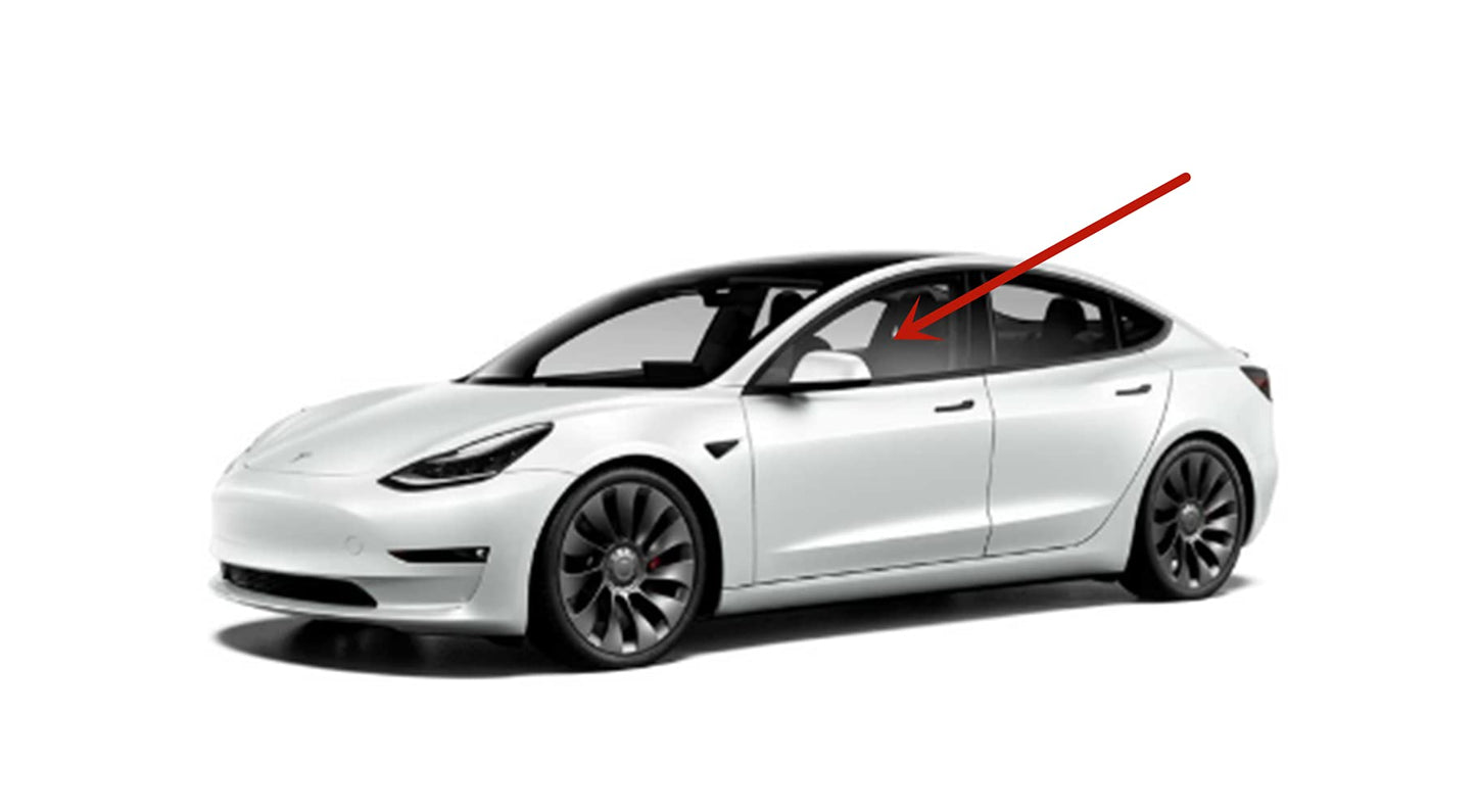 Driver Left Side Front Door Window Door Glass Compatible with Tesla 3 4 Door Sedan 2017-2023 Models