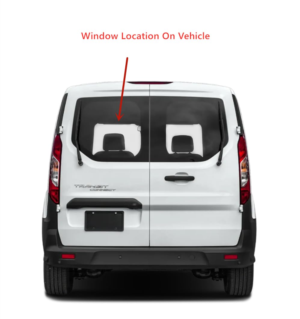 Clear Driver Left Side Rear Back Window Back Glass Compatible with Ford Transit Connect 2014-2023 Models