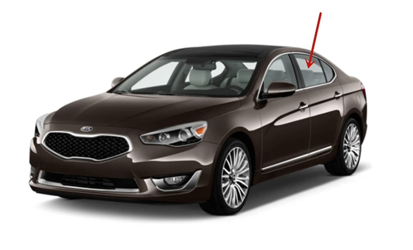 Driver Left Side Rear Door Window Door Glass Compatible with Kia Cadenza 2014-2016 Models