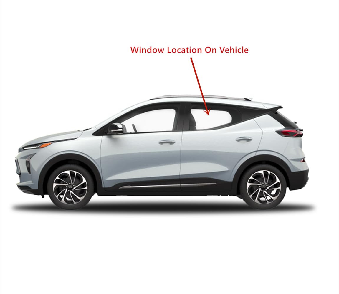 Tempered Driver Left Side Rear Door Window Door Glass Compatible with Chevrolet Bolt EUV 2022-2023 Models (Not For Bolt EV)