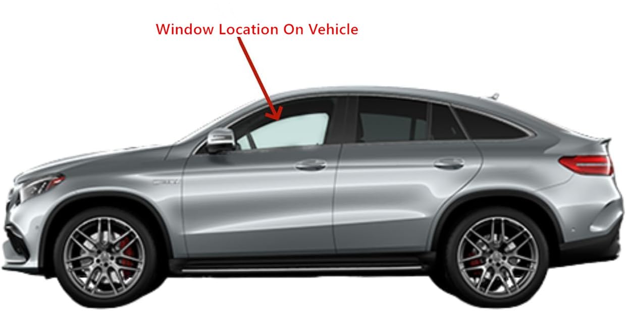 Tempered Driver Left Side Front Door Window Door Glass Compatible with Mercedes Benz GLE43AMG GLE63AMG GLE350d GLE450 2016-2019 4-Door Coupe Models