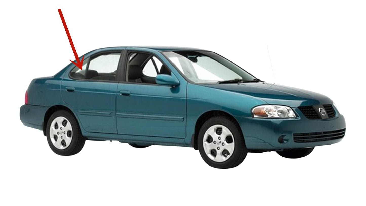 Passenger Right Side Rear Vent Glass Vent Window Compatible with Nissan Sentra 4 Door Sedan 2000-2006 Models