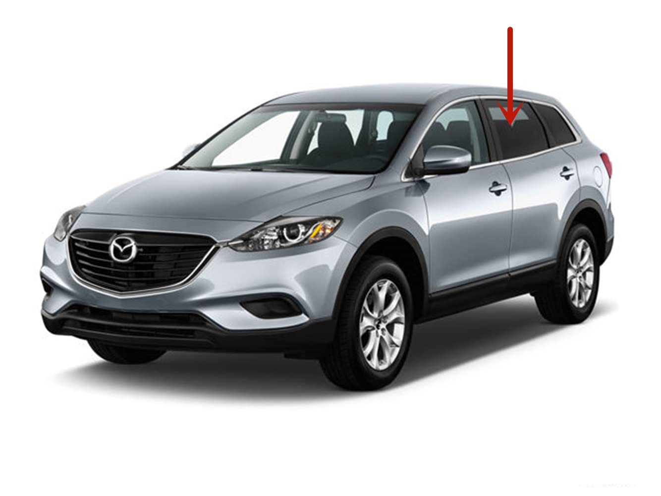 Driver Left Side Rear Door Window Door Glass Compatible with Mazda CX-9 2007-2015 Models