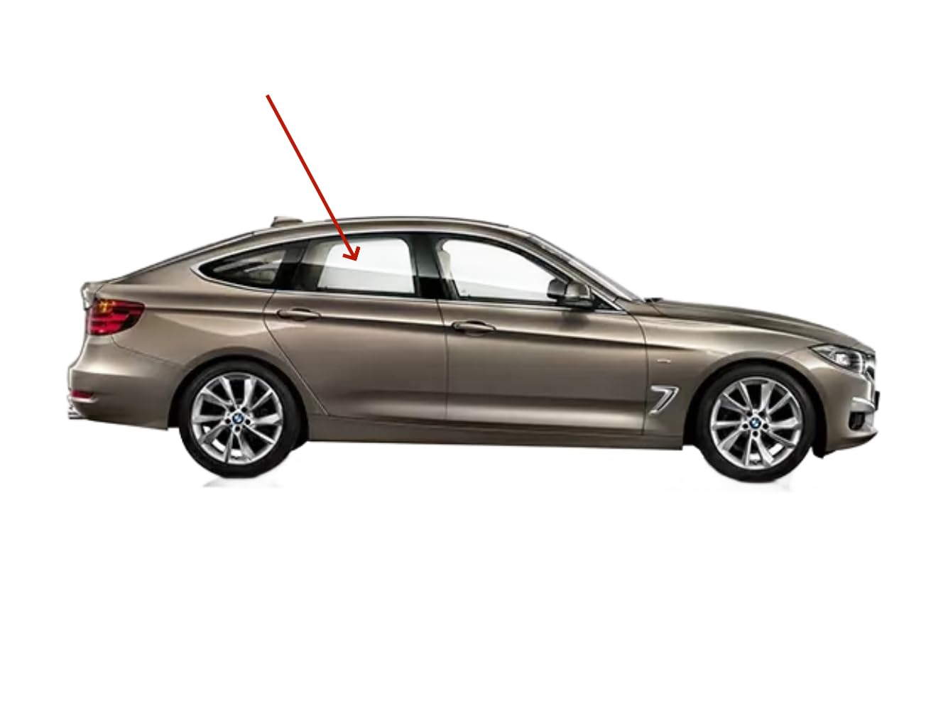 Passenger Right Side Rear Door Window Glass Compatible with BMW 328iGT / 335iGT / 340iGT / 330iGT 4 Door Hatchback 2014-2019 Models