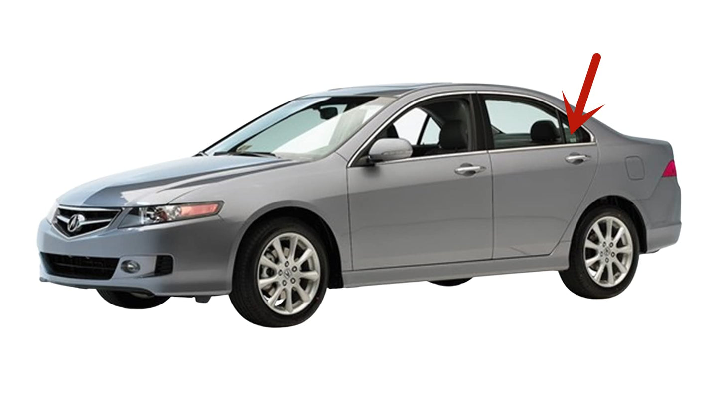 Driver Left Side Rear Vent Window Vent Glass Compatible with Acura TSX 2004-2008 Models