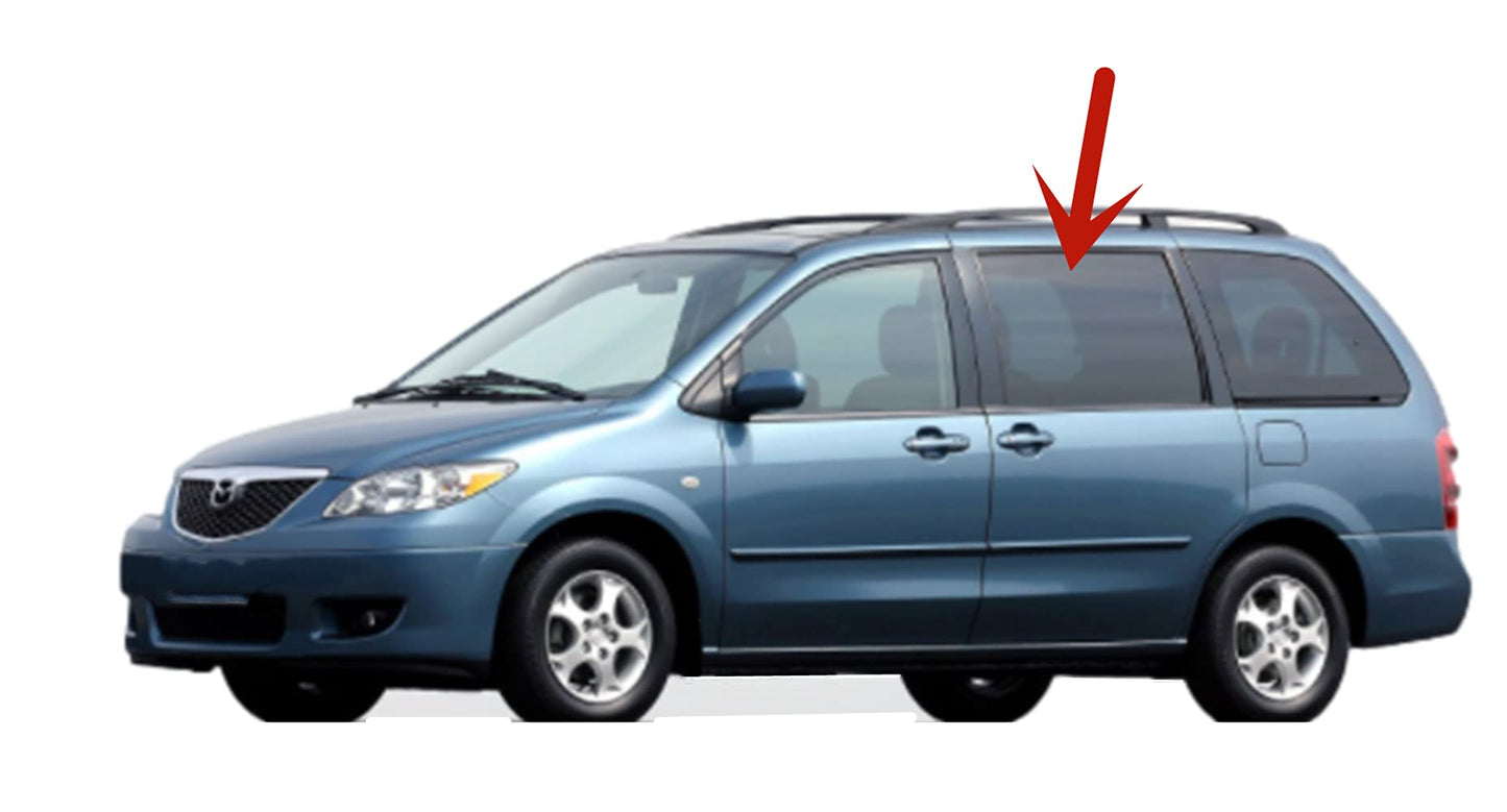 Driver Left Side Rear Cargo Door Glass Door Window Compatible with Mazda MPV 2000-2006 Models
